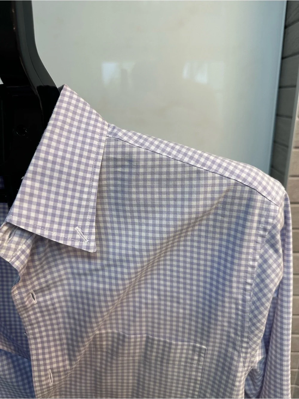 J. Crew Lavender  Gingham Button-Down Shirt